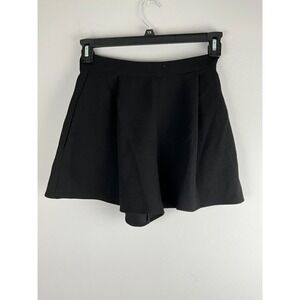 Black Halo‎ Designer Womens Black Pleated Skirt Shorts Skort Size 4 Stretch